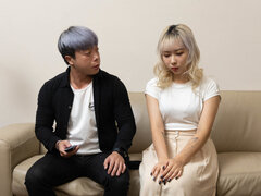 Asian blondie opens her legs to accept his manhood
