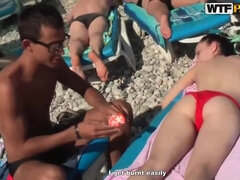 Enthousiasteling, Strand, Blond, Bruinharig, Hd, Doordringend, Trio, Turks