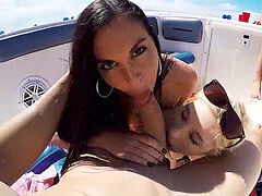 fabulous teenagers in fantastic bikinis fucked on a boat outdoor