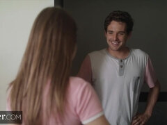 Pompino, Brunetta, Leccata, Tette naturali, Piccola, Figa, Ragazza, Tette