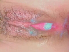 18 ans, Amateur, Asiatique, Queue, Poilue, Fait maison, Orgasme, Chatte