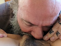 Mature gringo licks, eats and enjoys sweet Mexican pussy