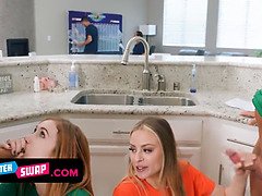 Two Passionate Stepdaughters Decide To Seduce Their Stepdads And Swallow Their Cum