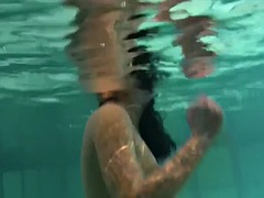 The horniest and sexy smallest girls swim and masturbate