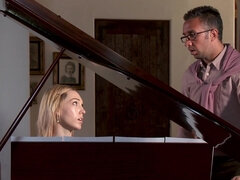 Pussy Or Piano - blonde nerd in glasses Lily Labeau fucks her music tutor