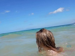 Amateur, Playa, Bikini, Despelote, Novia, Desnudo, Pov, Público