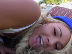 Amateur, Rubia, Atrapados, Estilo perrito, Corridas faciales, Al aire libre, Pov, Voyeur
