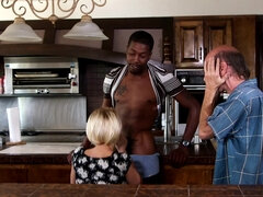Blonde sweetie forces her husband to watch her getting fucked