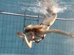 Nastya hot blonde undressed in the pool