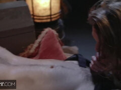 Mamada, Estilo perrito, Dominación, Sexo duro, Coño, Pelirrojo, Montar, Medias largas