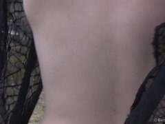 Blond, Onani, Utendørs, Alene