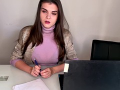 Brunetka, Stříkání spermatu, Dildo, Hardcore, Milf žcbp, Kancelář, Svedená, Nevlastní máma