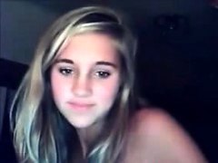 Blond, Alleen, Tiener, Tieten likken, Webcamera