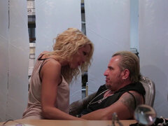 Classy hooker Jessica Drake fucking a biker guy