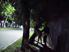 Sex in public police catch us dripping cum and voyeurs watch us fuck in the street