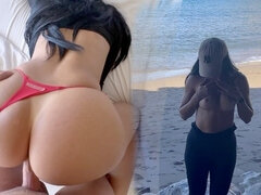 18 anni, Culo, Spiaggia, Culo grosso, Coppia, Pisello, Fatto in casa, Latina
