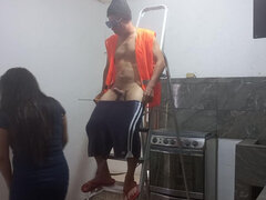 Leie, Grosser arsch, Blasen, Paar, Latina