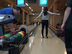 Hunter goes on a wild hunt for cash in a bowling alley for some hot POV action