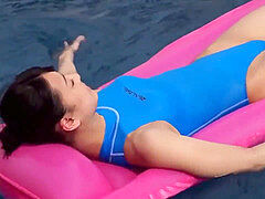 Asian Teen Blue bathing suit pure non - naked