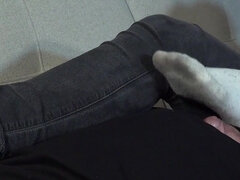 Amatéři, Brunetka, Dominace, Femdom, Fetiš nohou, Footjob, Ponížení, Ponožky