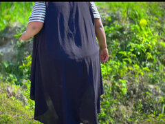 Arabe, Gorda, Pareja, Casero, Al aire libre