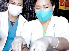 2 Sadistic Nurses Finger Sounding Dependent