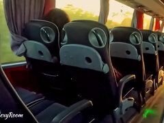 Italian Slut Strips And Masturbates In The Bus - Slut Italian