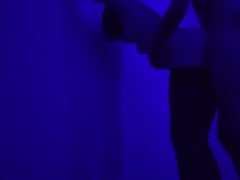 PAWG Brunette in stockings passionately fucks against the wall