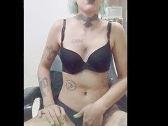 흑인, 고딕, 머리카락이 많은, 수음, 보지, 짧은 머리, 빼빼한, 혼자