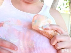 Kiki Daire has a sexy, messy time with some ice cream