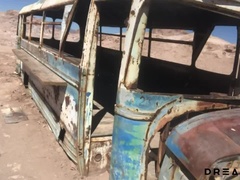 Porn inside an abandoned Bus in DESERT -Amateur Porn Vlog 2