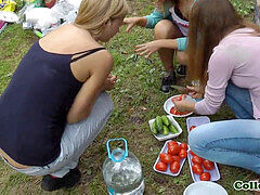 college babe nailed at outdoor bbq