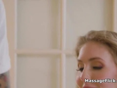 Masseur fucks big tit ex girlfriend on the massage table