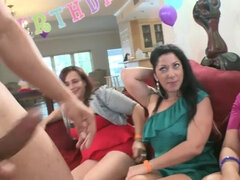 Fellatio at a birthday party for the hot strippers with huge dicks