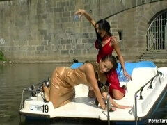 Exhibitionist Wetlook Boat Babes