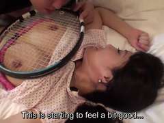 Uncensored Japanese milf affair with tennis racket Subtitled