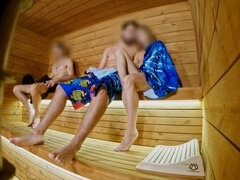 Dick flash, risky masturbation, sauna public