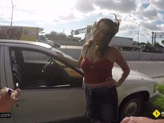 Samantha gets her car repaired in exchange for a mechanic suck and fuck