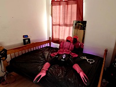 Sissy maids self bondage with violin and ballet boots