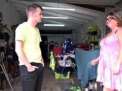 AuntJudysXXX - Busty Amateur Cougar Jojo Seduces the Mechanic