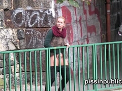 Nana, Blonde, Bottes, Hd, De plein air, Pisser, Public