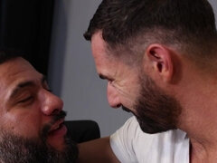 Bear invites a twink to his office and asks for a blowjob