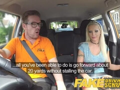 Fake Driving School Barbie earns her pass with a huge facial