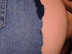 Edging and Cumming on Her Jeans-covered Ass After Ripping Them - Programmerswife