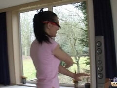 Boquete, Pau, Lambendo, Melharucos naturais, Cabelo curto, Magrinha, Engolir, Adolescente