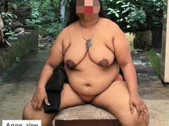 Amateur, Gorda, Negro, Indio, Maduro, Al aire libre, Solo, Esposa