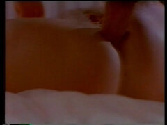 Sexy MILF in Lingerie with Hairy Pussy Fucked and Creampied in Mouth by Two Huge Vintage Cocks