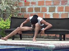 큰 음경, 사정 샷, 게이, 핸드잡, 라티나, 수음, 혼자