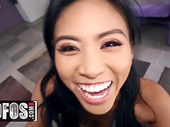 Kyle Mason and Ember Snow take it up the ass in a hot workout with a petite teen