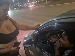 Brunetka, Samochód, Wytrysk do ust, Wielorasowy, Cipka, Chudy, Mokry, Kurwa